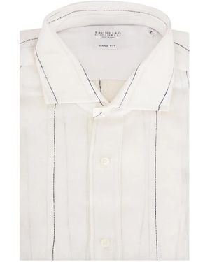 Brunello Cucinelli Striped Shirt - White