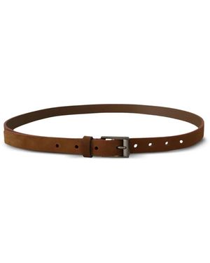 Dolce & Gabbana Ceinture En Daim À Logo Gravé - Blanc