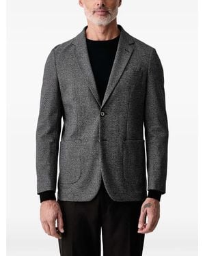 Lindbergh Check-Pattern Single-Breasted Blazer - Grey