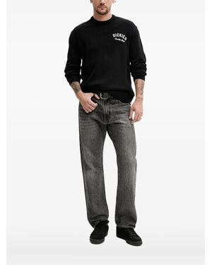 Dickies Embroidered-Logo Crew-Neck Jumper - Black