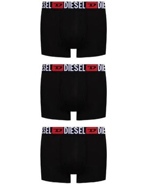 DIESEL Boxer Con Logo All-Over (3 Pezzi) - Nero