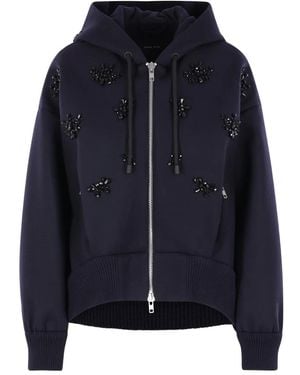 Simone Rocha Veste Zippée À Bords Contrastants - Blue