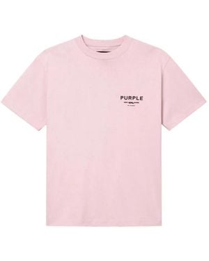 Purple Brand Logo-Print T-Shirt - Pink