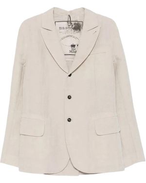 Masnada Blazer À Revers Crantés Bia - White