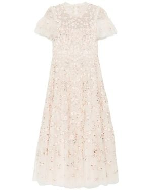 Needle & Thread Floral Waltz Ankle Gown - White
