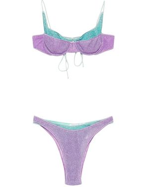 Oséree Glitter-Effect Underwired Bikini - Purple