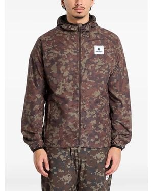 Saysky Pace Camouflage Hooded Jacket - Brown
