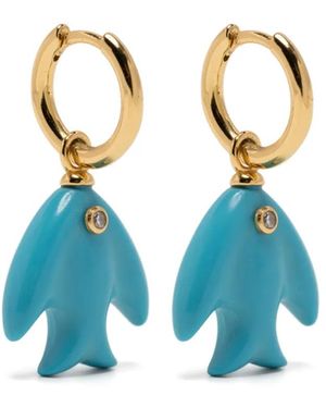 Eshvi Pendientes Con Diseño De Pez - Azul