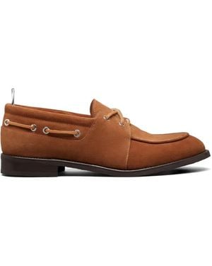 Thom Browne Wildleder-Segelschuhe Mit Budapestermuster - Braun