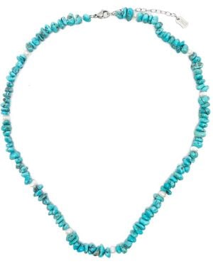 COLLANINE COLORATE Türkis-Halskette Mit Perlenverzierung - Blau