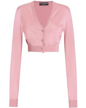 Dolce & Gabbana Cropped Knit Cardigan - Pink