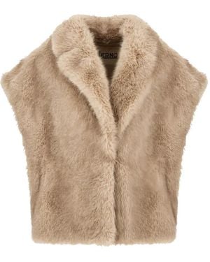 Herno Faux-Fur Short-Sleeve Jacket - Natural
