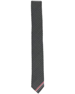 Thom Browne Striped Tie - Wit