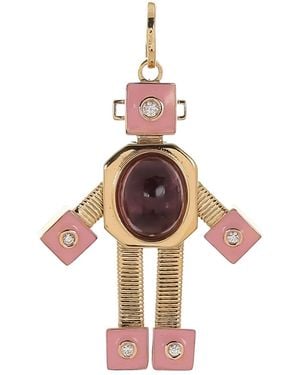 Van Robot 18K Maxi Bespoke Robot Tourmaline And Diamond Pendant - Pink