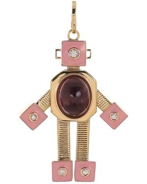 Van Robot 18K Maxi Bespoke Robot Tourmaline And Diamond Pendant - Pink