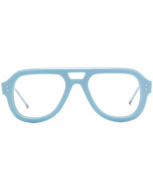 Thom Browne Occhiali Con Montatura Stile Pilota - Blu