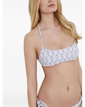 KARL LAGERFELD Bikinioberteil Mit Ikonik-Print - Weiß