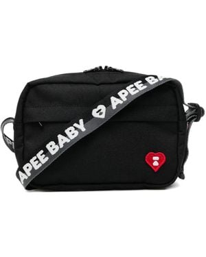 AAPE BY A BATHING AP Bolso Mini Con Parche Del Logo - Negro
