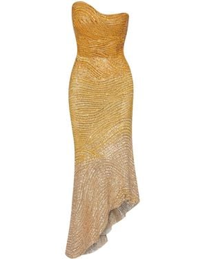 Oscar de la Renta ビジューカクテルドレス - メタリック