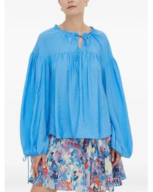 Day Birger et Mikkelsen Ruffled Tie Blouse - Blue