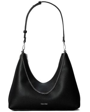 Calvin Klein Bolso De Hombro Con Cadena - Negro