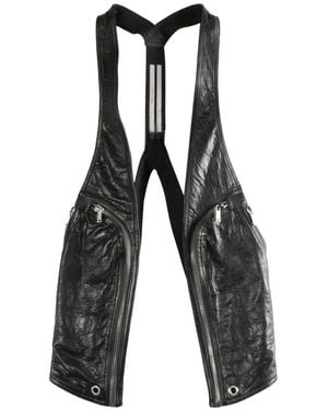 Rick Owens Débardeur En Cuir À Fermeture Zippée - White