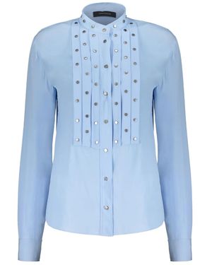Cedric Charlier Stud-Detailing Shirt - Blue