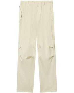 AURALEE Straight-Leg Satin Trousers - Natural