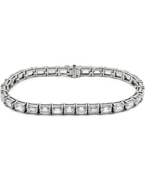 Jewels Aficionado 18Kt Witgouden Armband Met Diamant En Smaragd