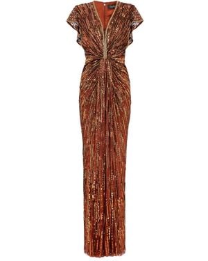 Jenny Packham Zola Sequined Gown - Brown