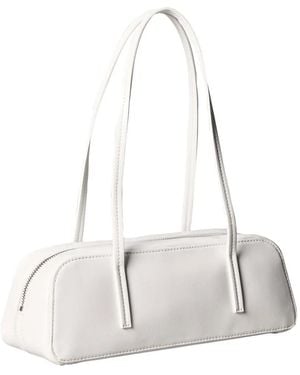 Calvin Klein Logo-Debossed Zip-Fastening Shoulder Bag - White