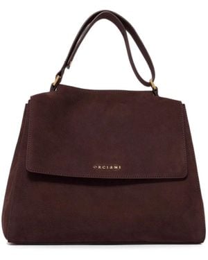 Orciani Medium Sveva Leather Tote Bag - Purple