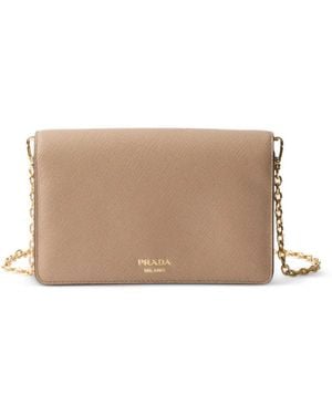 Prada Bolso Mini De Piel Saffiano - Neutro