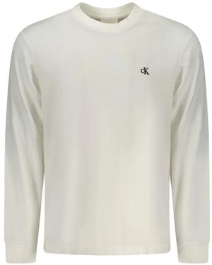 Calvin Klein Long-Sleeve Cotton T-Shirt - White