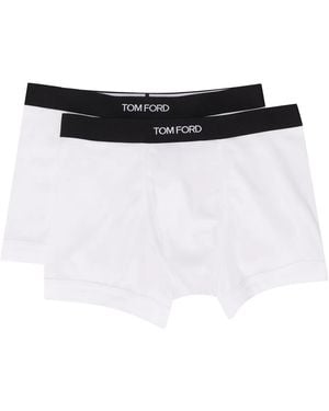Tom Ford Logo Waistband Boxers (Pack Of Two) - White