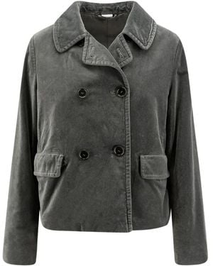 Aspesi Double-Breasted Cotton Blazer - Black