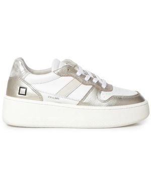 Date Sneakers Im Metallic-Look - Weiß