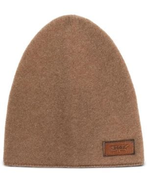 DSquared² Logo-Appliqué Beanie - Brown