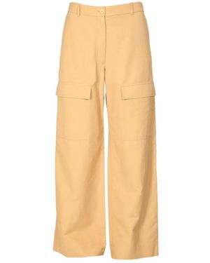 Stella McCartney Pantalones Anchos Estilo Cargo - Blanco
