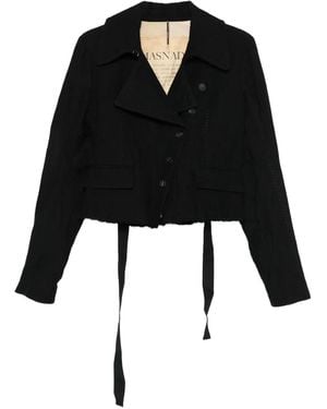 Masnada Blazer corto con detalle de tira - Negro