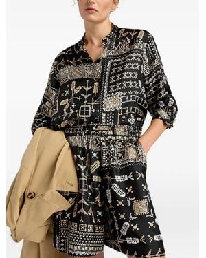 Momoní Printed Silk Twill Shorts - Black