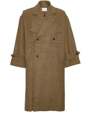 Henrik Vibskov Houndstooth Double-Breasted Coat - Natural
