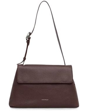 Coccinelle Pebbled Leather Tote Bag - Purple