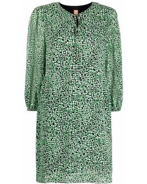 BOSS Graphic-Print Long-Sleeve Dress - Green