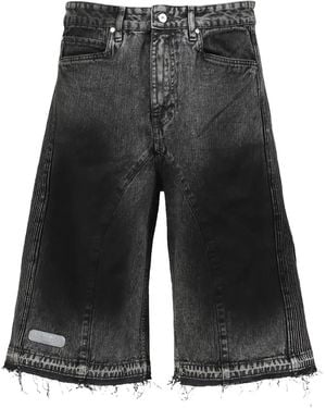 PDF Shorts Denim Con Frange - Grigio