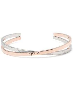 agnès b. Logo Couple Bracelet - White