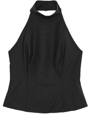 Remain High-Neck Button-Fastening Top - Black