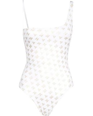 Max Mara Bañador con logo estampado - Blanco