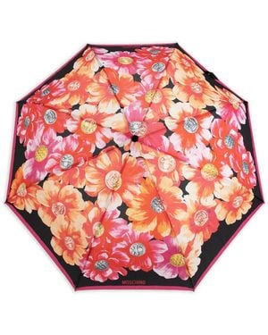 Moschino Floral-Motif Folding Umbrella - Pink