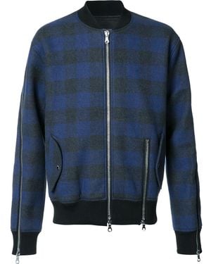 Mostly Heard Rarely Seen Plaid Bomber Jacket - Blue